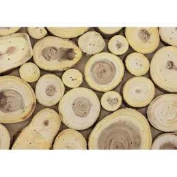 Sellettes carrées rondins de bois (lot de 2)