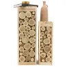 Sellettes carrées rondins de bois (lot de 2)