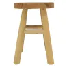 Tabouret bas rond en teck massif  Arden