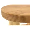 Tabouret bas rond en teck massif  Arden