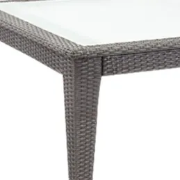 Table de jardin en polyrésine et verre