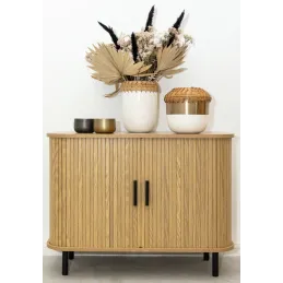 Commode en bois et métal à lamelles Kyoto