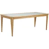 Table de jardin en polyrésine et verre