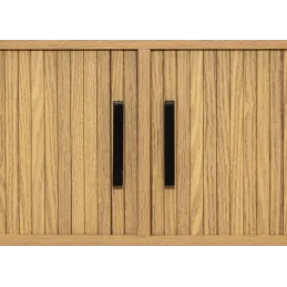 Meuble TV en bois et métal à lamelles Kyoto