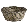 Corbeilles rondes en jonc naturelles et noires (lot de 3)