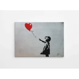 Toile décorative fille avec ballon 100 x 70 cm