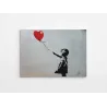 Toile décorative fille avec ballon 100 x 70 cm