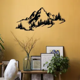 Décoration murale en métal Montagnes 67 x 30 cm