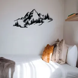 Décoration murale en métal Montagnes 67 x 30 cm