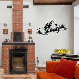 Décoration murale en métal Montagnes 67 x 30 cm