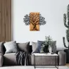 Décoration murale en métal et bois Arbre 72 x 58 cm