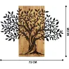 Décoration murale en métal et bois Arbre 72 x 58 cm