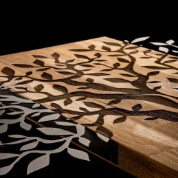 Décoration murale en métal et bois Arbre 72 x 58 cm