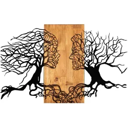 Décoration murale en métal et bois Arbre