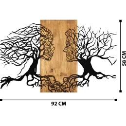 Décoration murale en métal et bois Arbre