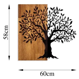 Décoration murale en métal et bois Arbre