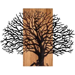 Décoration murale en métal et bois Arbre