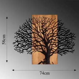 Décoration murale en métal et bois Arbre