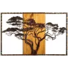 Décoration murale en métal et bois Arbre