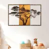 Décoration murale en métal et bois Arbre