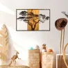 Décoration murale en métal et bois Arbre