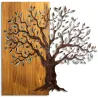 Décoration murale en métal et bois Arbre