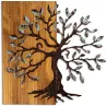 Décoration murale en métal et bois Arbre