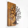 Décoration murale en métal et bois Arbre