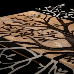 Décoration murale en métal et bois Arbre