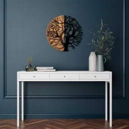 Décoration murale en métal et bois Arbre