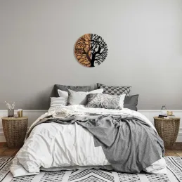 Décoration murale en métal et bois Arbre