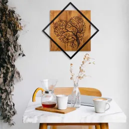 Décoration murale en métal et bois Arbre