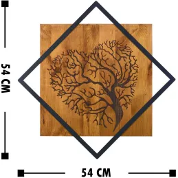 Décoration murale en métal et bois Arbre