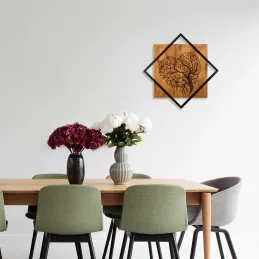 Décoration murale en métal et bois Arbre