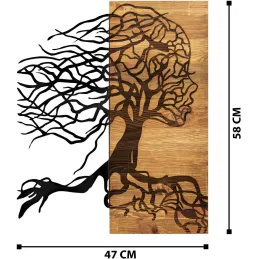 Décoration murale en métal et bois Arbre