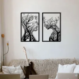 Décoration murale en métal Visages 86 x 63 cm