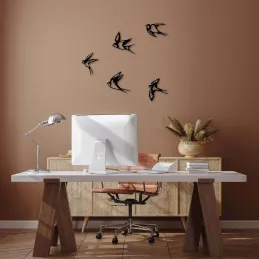 Décoration murale en métal Oiseaux en vol
