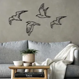 Décoration murale en métal Oiseaux en vol