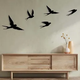 Décoration murale en métal Oiseaux en vol