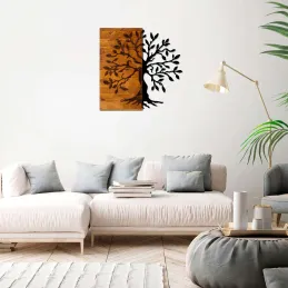 Décoration murale en bois et métal Walnut