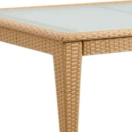 Table de jardin en polyrésine et verre