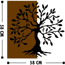 Décoration murale en bois et métal Walnut