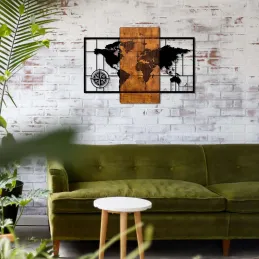 Décoration murale en bois et métal Walnut