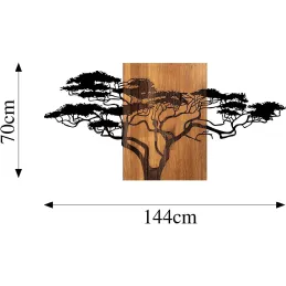 Décoration murale en bois et métal Walnut
