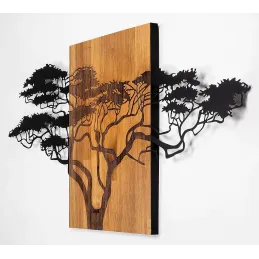 Décoration murale en bois et métal Walnut