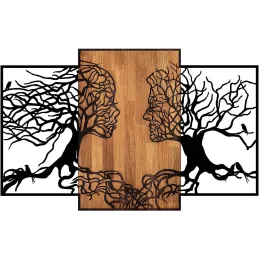 Décoration murale en bois et métal Walnut