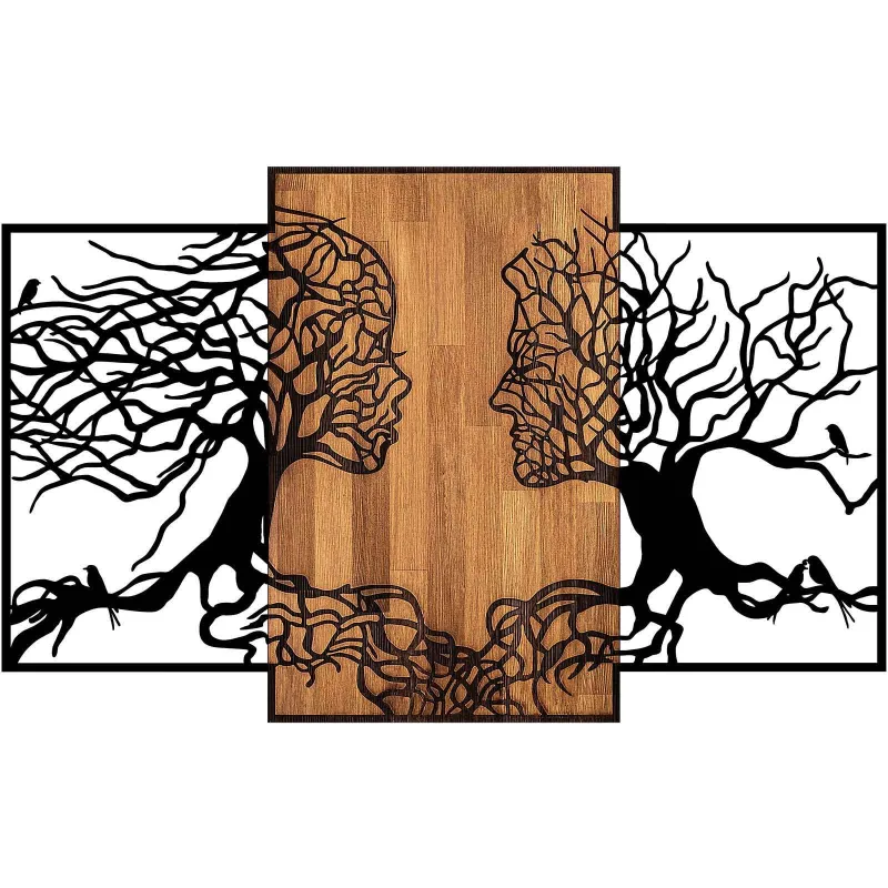 Décoration murale en bois et métal Walnut