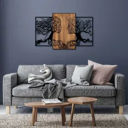 Décoration murale en bois et métal Walnut