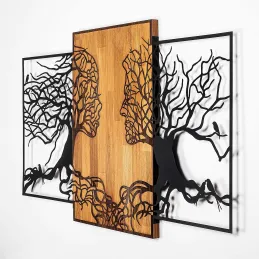 Décoration murale en bois et métal Walnut