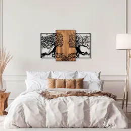 Décoration murale en bois et métal Walnut